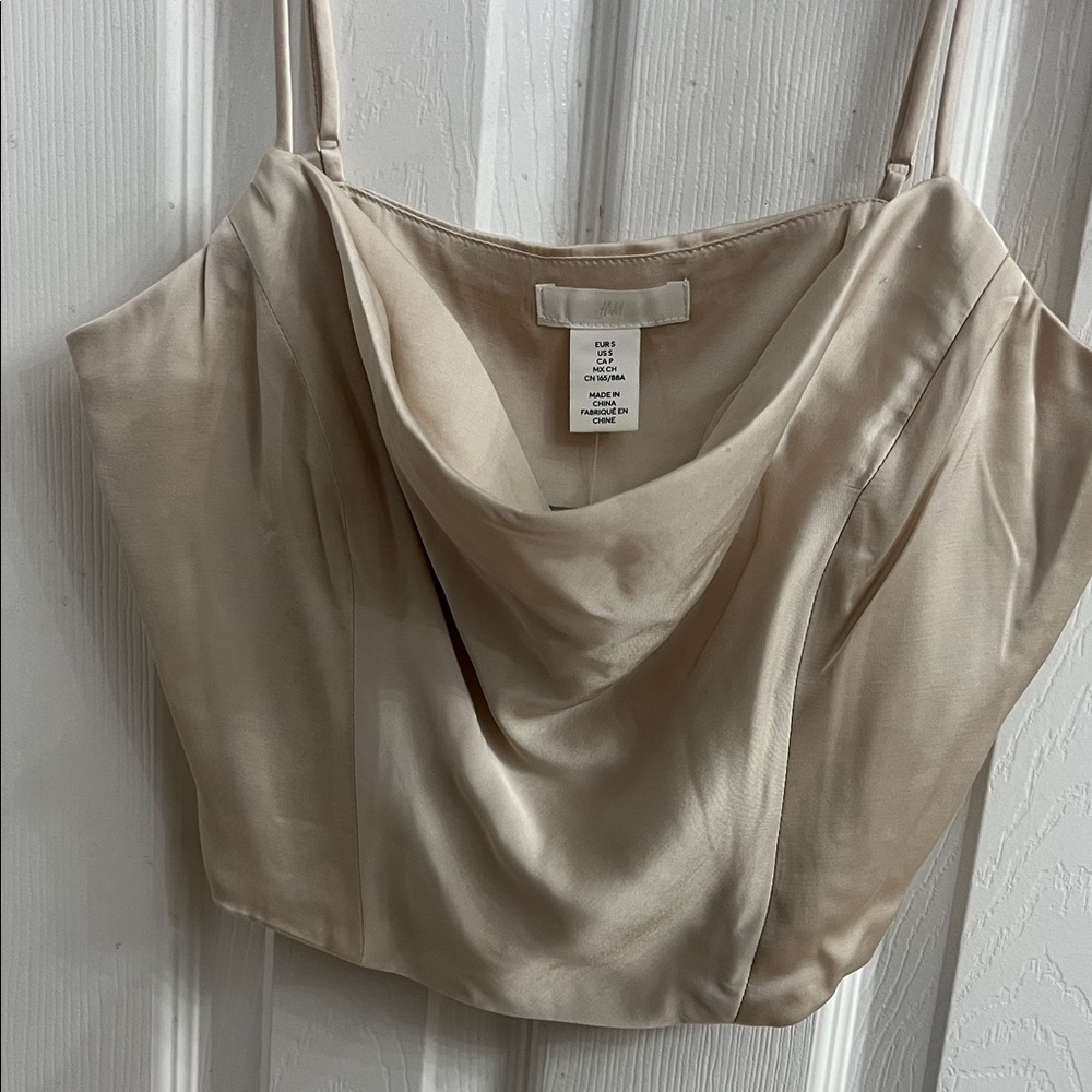 H&M Cream Draped Camisole Top